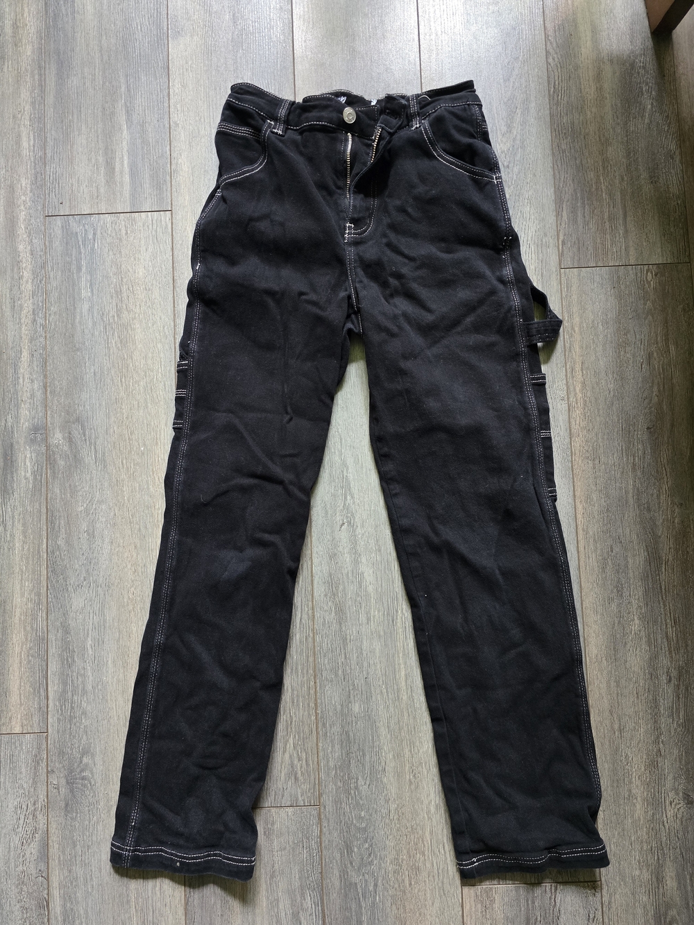🛍3/$30 twik Black Cargo Work Pants with Contrast Stitching